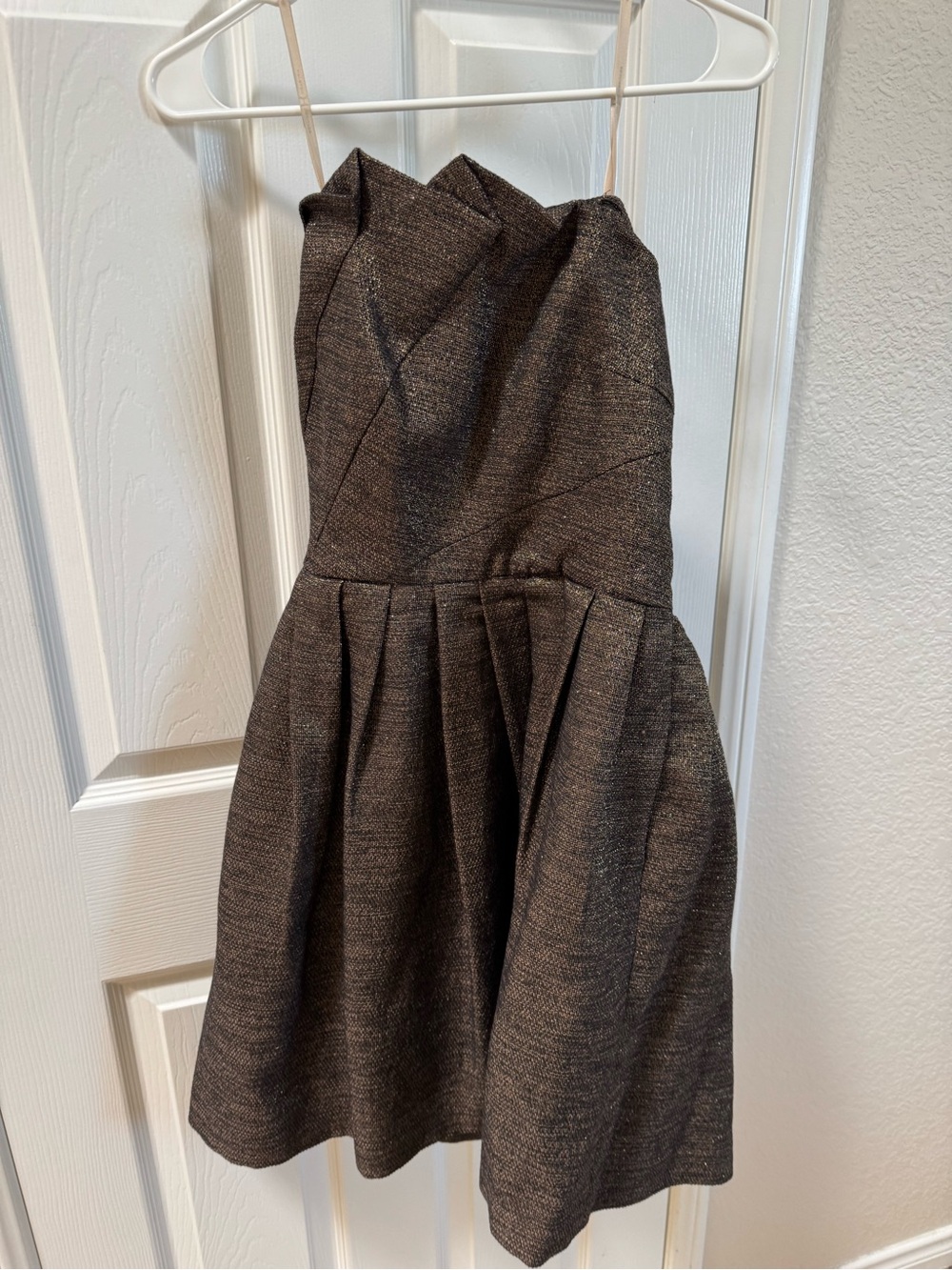 Halston Heritage Brown Textured Midi Dress